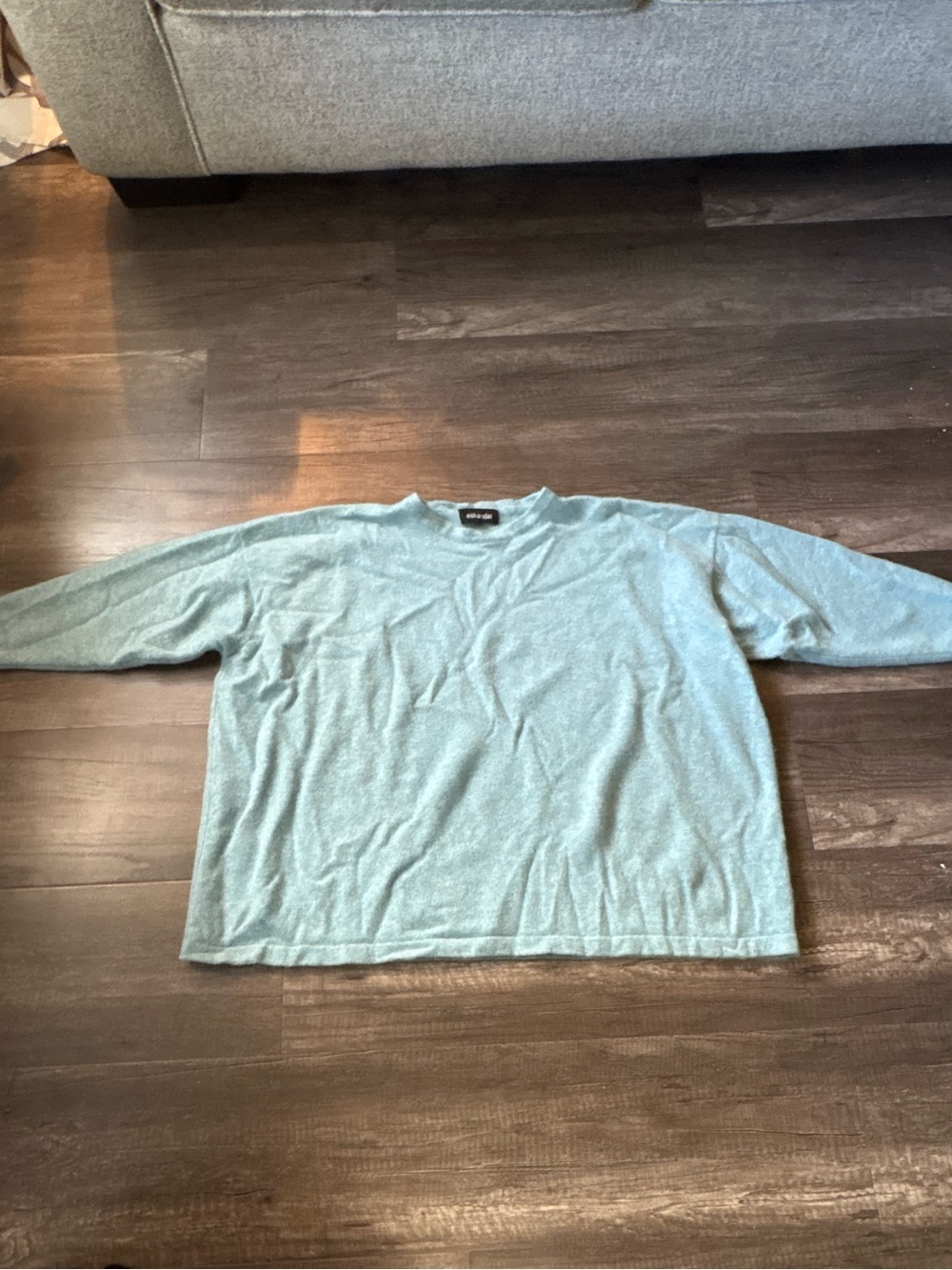 Eskandar 100% Cashmere Oversized Boxy Sweater – Seafoam / Light Teal
